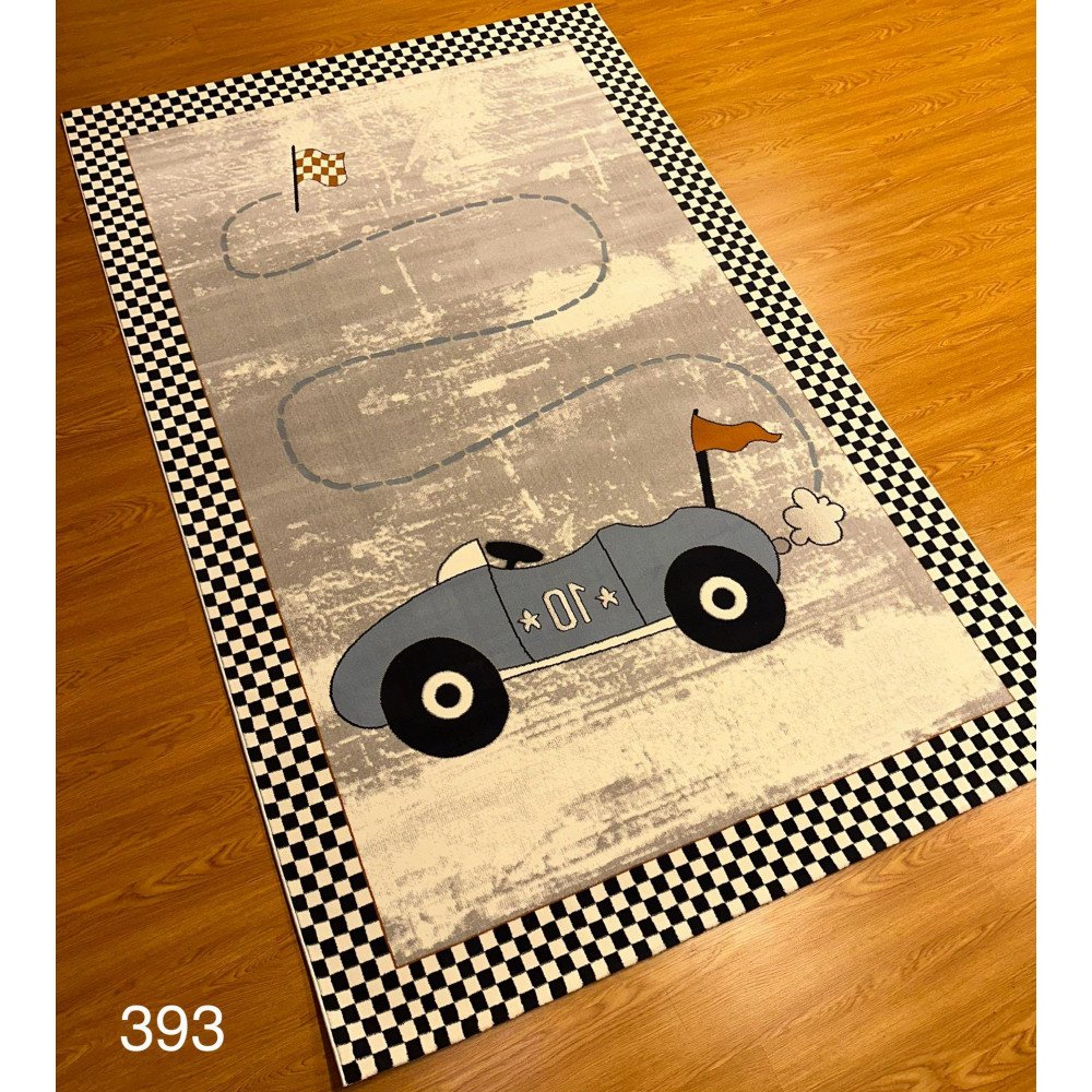 سجاد اطفال نقشة سيارة سباق لون بيج مع رصاصي سجاد اطفال نقشة سيارة سباق لون بيج مع رصاصي