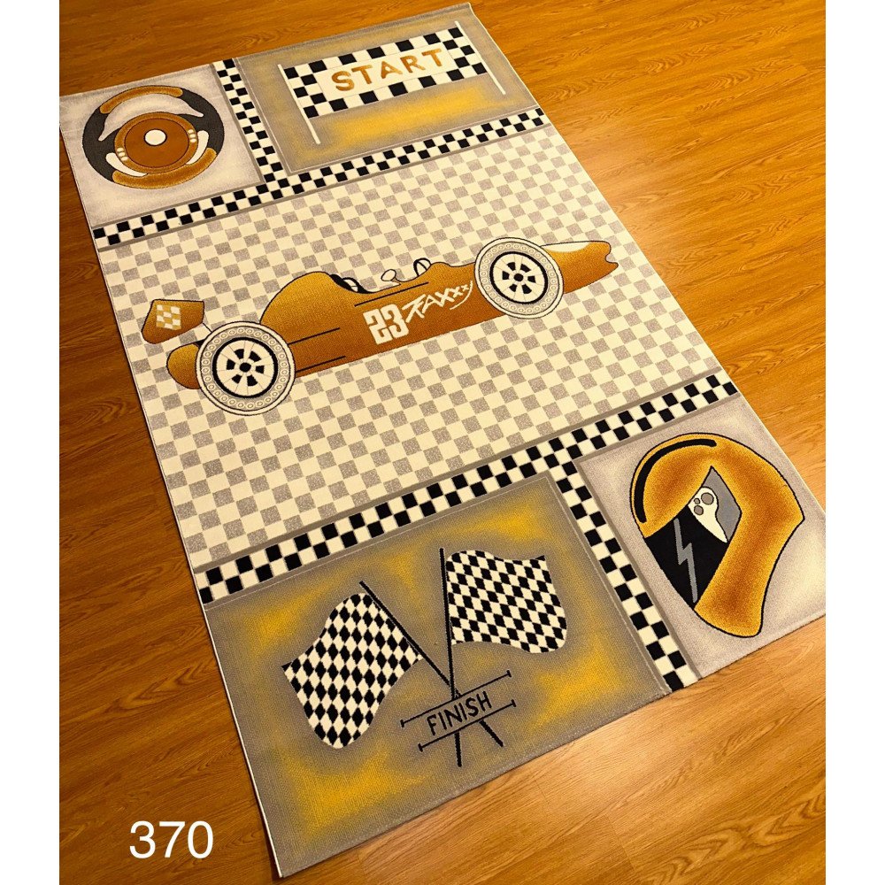 سجاد اطفال نقشة سباق رصاصي مع اصفر سجاد اطفال نقشة سباق رصاصي مع اصفر