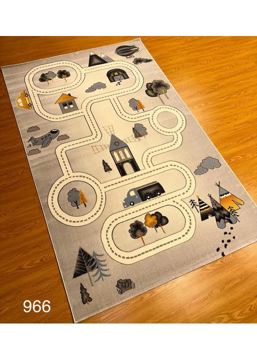 سجاد اطفال نقشة المزرعة لون  رصاصي