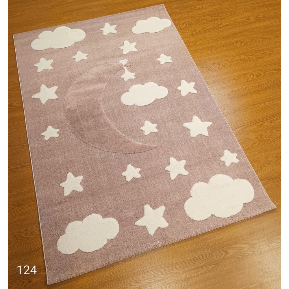 سجاد اطفال نجوم وغيوم لون وردي فاتح سجاد اطفال نجوم وغيوم لون وردي فاتح