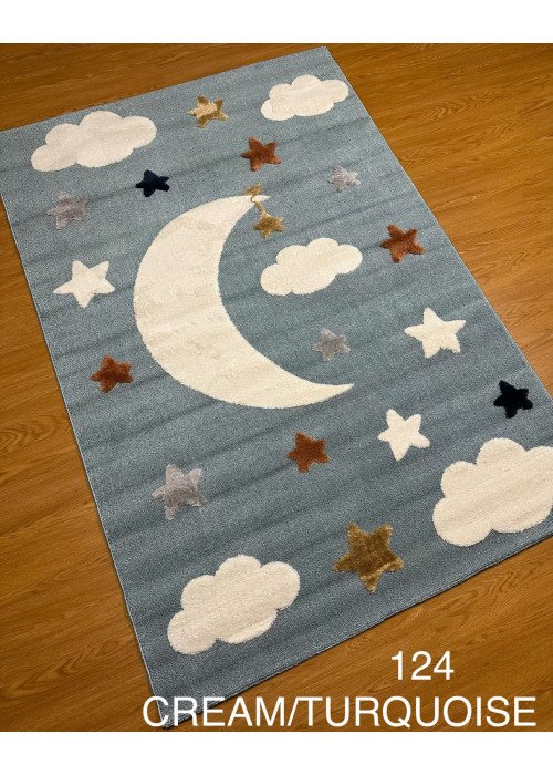 سجاد اطفال نجوم غيوم لون ازرق فاتح