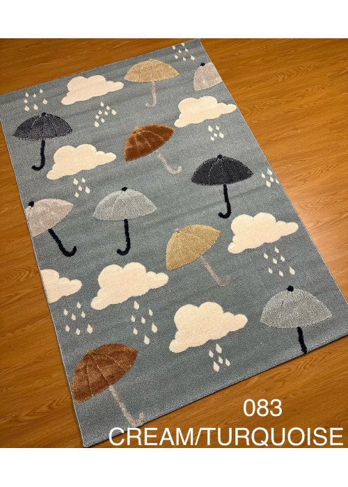 سجاد اطفال غيوم وامطار  لون ازرق