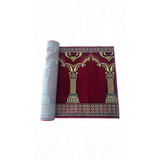 سجاد مصلى رول  صف لون احمر 