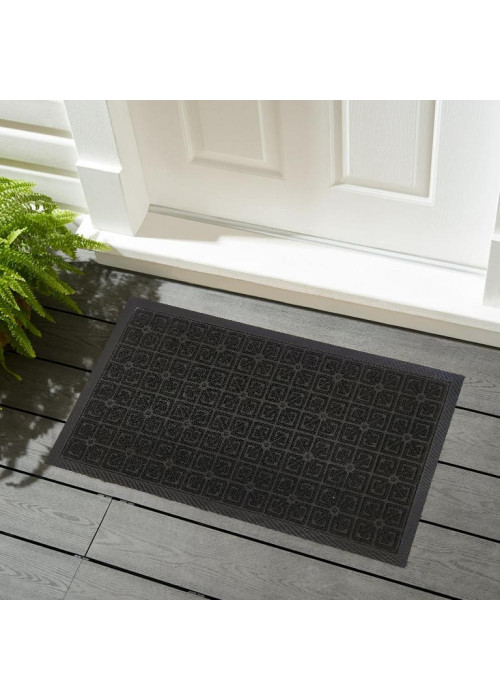 دعسات مزخرف باب خارجي لون اسود