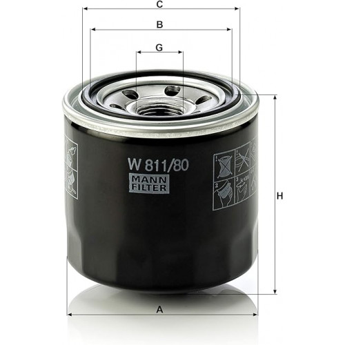 فلتر زيت مان W811/80