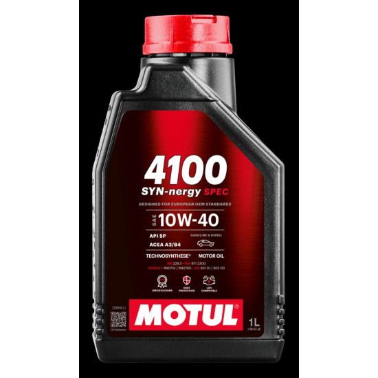 موتول زيت محرك 4100 سينيرجي MOTUL 4100 SYN-NERGY SPEC 10W40 API SP 1LITER 