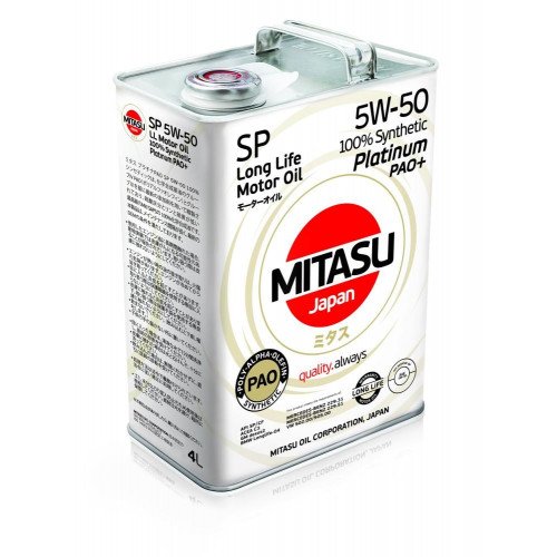 MITASU PLATINUM PAO Plus SP 5W-50 100% Synthetic 4 LTR