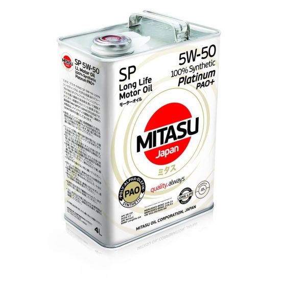 MITASU PLATINUM PAO Plus SP 5W-50 100% Synthetic 4 LTR MITASU PLATINUM PAO Plus SP 5W-50 100% Synthetic 4 LTR