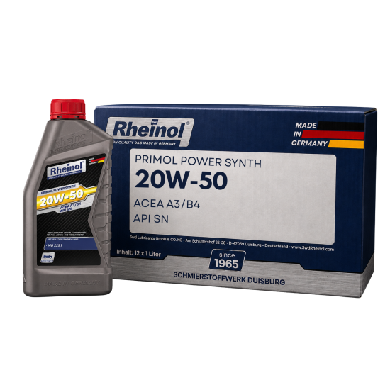 RHEINOL PRIME POWER SYNTHETIC 20W50 A3/B4 GERMANY 1 LTR RHEINOL PRIME POWER SYNTHETIC 20W50 A3/B4 GERMANY 1 LTR