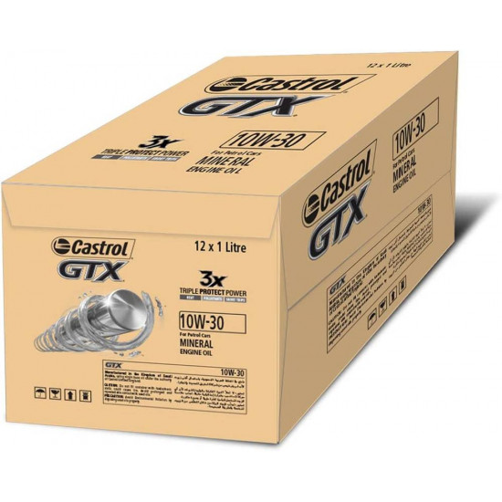 كاسترول جي تي اكس زيت محرك بنزين 10W30  كرتون 12 لتر 