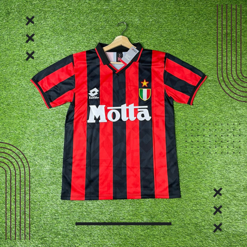 قميص كرة قدم كلاسيكي لنادي أي سي ميلان الإيطالي من موسم 1993-1994| Ac Milan kit قميص كرة قدم كلاسيكي لنادي أي سي ميلان الإيطالي من موسم 1993-1994| Ac Milan kit