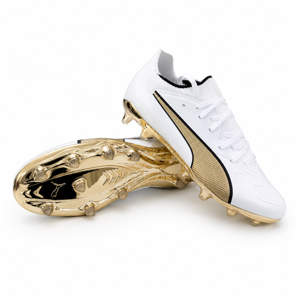 بوت Puma Ultra 6 Ultimate FG أبيض/ذهبي | Puma Ultra 6 Ultimate FG White Gold