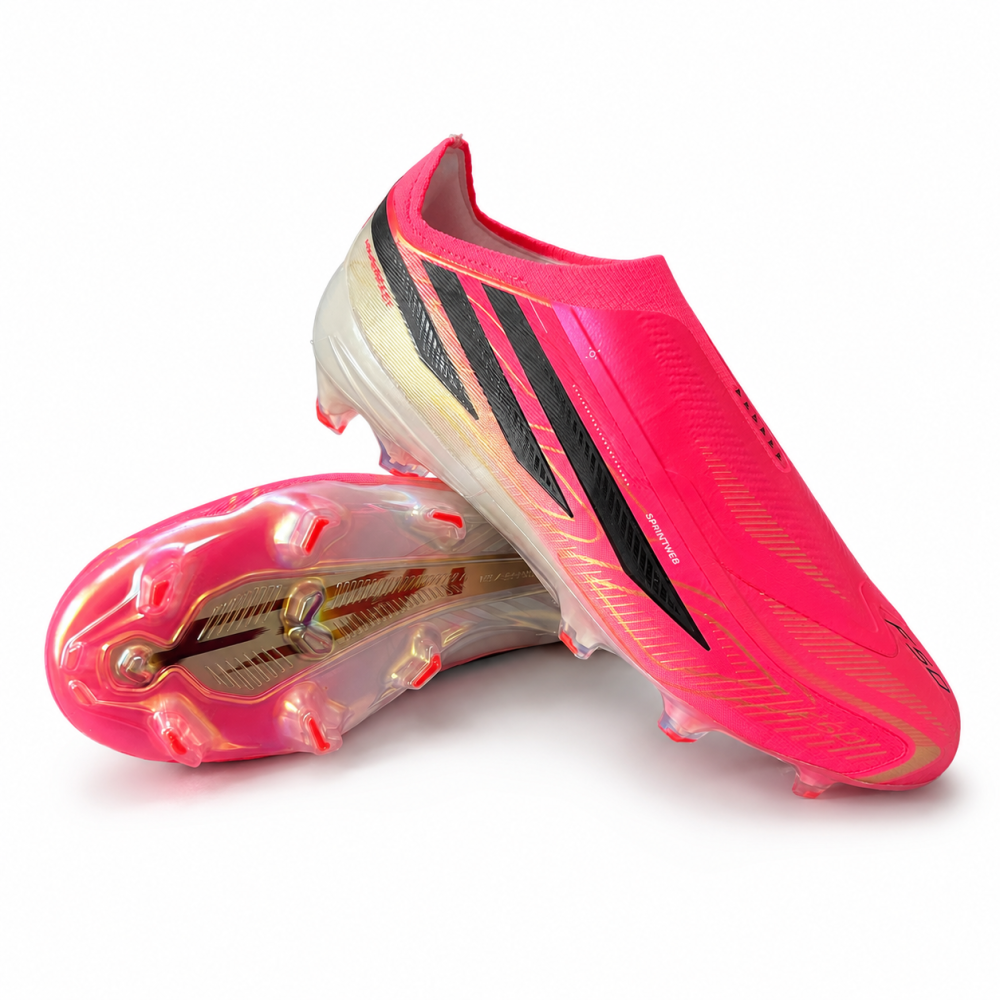 حذاء أديداس F50 Hyperfast Elite وردي بدون أربطة FG