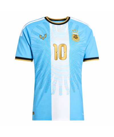 Messi Argentina Retirement Farewell Jersey #10 – Sky Blue White Gold