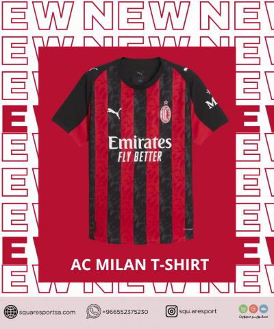 تيشيرت اي سي ميلان الاساسي 25/25 | AC Milan home kit تيشيرت اي سي ميلان الاساسي 25/25 | AC Milan home kit