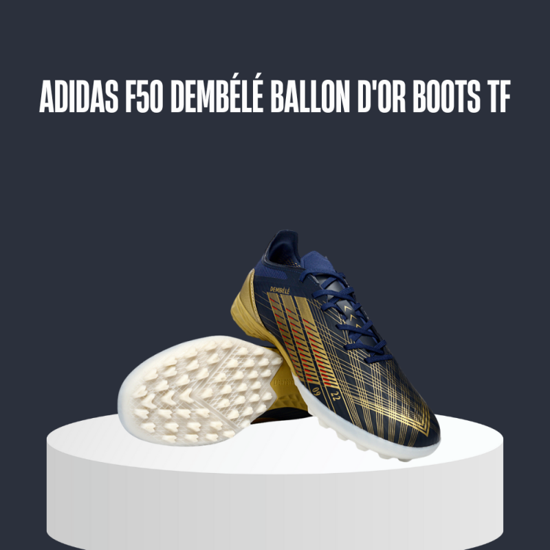 حذاء أديداس F50 ديمبيلي إصدار الكرة الذهبية – أرضية صناعية | Adidas F50 Dembélé Ballon d'Or 2025 Turf Boots حذاء أديداس F50 ديمبيلي إصدار الكرة الذهبية – أرضية صناعية | Adidas F50 Dembélé Ballon d'Or 2025 Turf Boots
