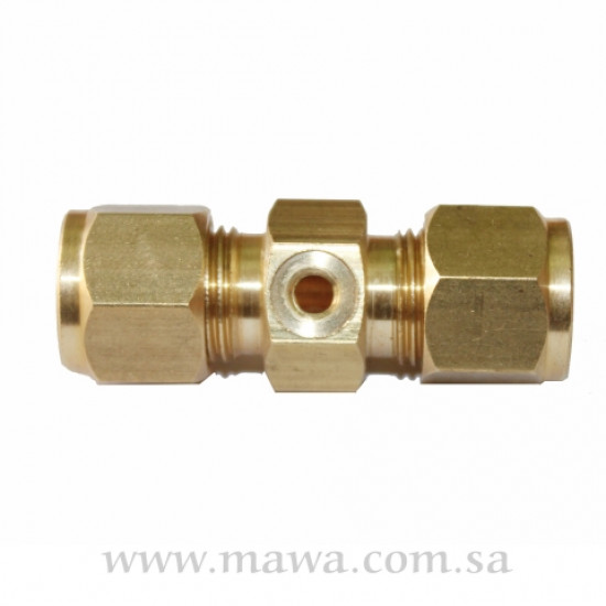 وصلة نحاس 3/8 مع فتحتين نوزل 