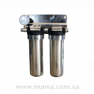 فلتر تنقية استانلس استيل ثنائي 1/2 فلتر تنقية استانلس استيل ثنائي 1/2