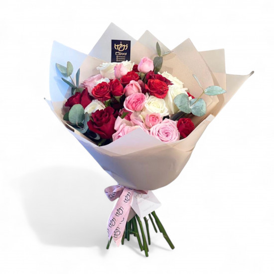 باقة كلاسيك بتغليف وردي باقة كلاسيك بتغليف وردي