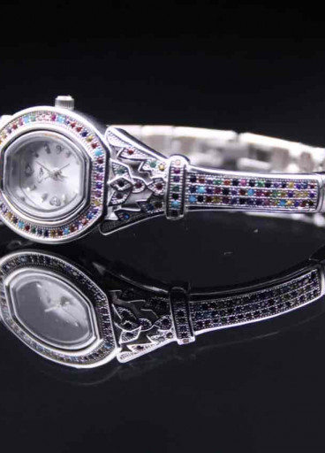 ساعة فضة عيار 925كود(00340700)