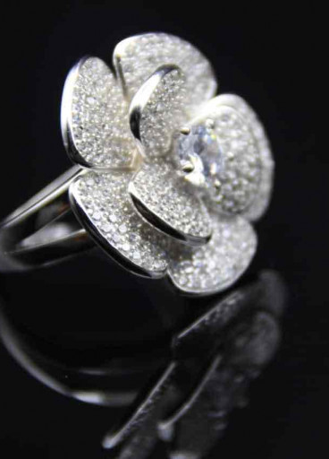 خاتم من الفضة الأصلية عيار 925 كود (001000)