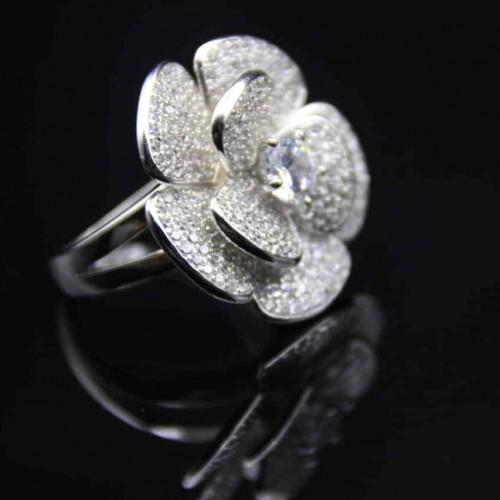 خاتم من الفضة الأصلية عيار 925 كود (001000)