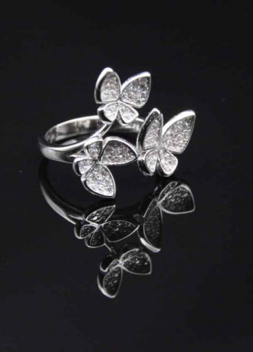 خاتم من الفضة الأصلية عيار 925 كود (00309)