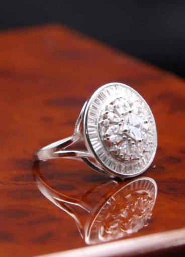 خاتم من الفضة الأصلية عيار 925 كود (00404)