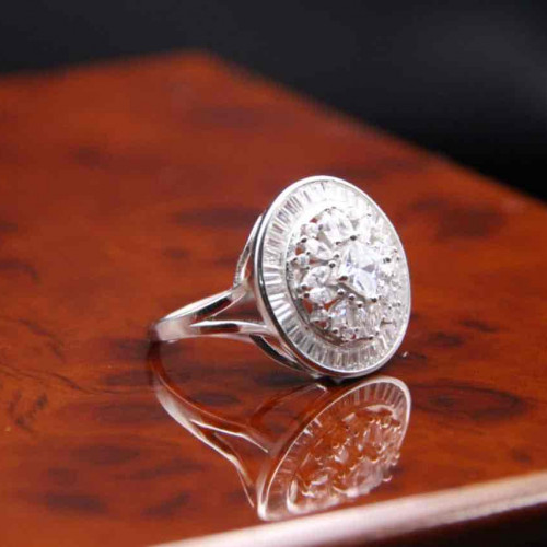 خاتم من الفضة الأصلية عيار 925 كود (00404)