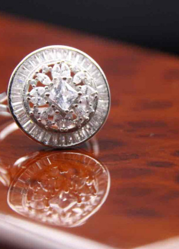 خاتم من الفضة الأصلية عيار 925 كود (00404)