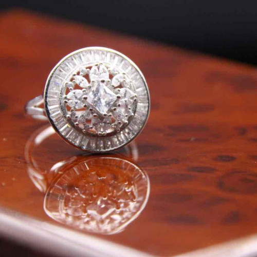 خاتم من الفضة الأصلية عيار 925 كود (00404)