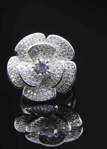 خاتم من الفضة الأصلية عيار 925 كود (001000)