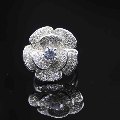 خاتم من الفضة الأصلية عيار 925 كود (001000)