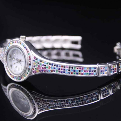 ساعة فضة عيار 925كود(003201)