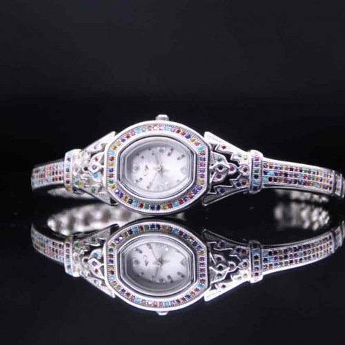 ساعة فضة عيار 925كود(00340700)