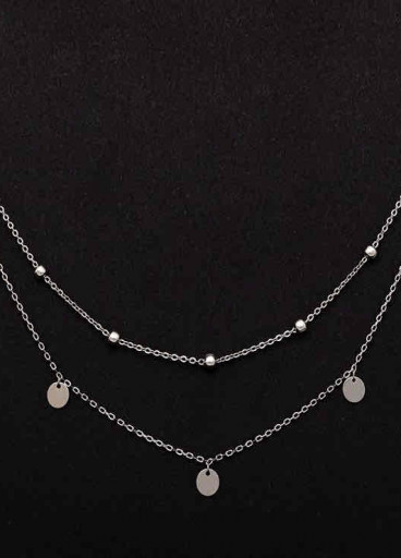 عقد شوكر دورين فضة عيار 925 كود (00300800)