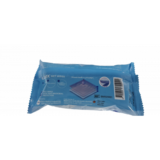 مناديل كوفيكس معقمة للوقاية من الجراثيم والفيروسات توفر الحماية الكاملة للبشرة والأسطح وتنظف البشرة وتتركها رطبة ومنتعشة عدد 10 حبات بالعلبة