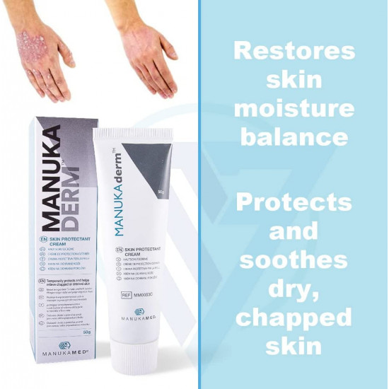 كريم للجلد من عسل المانوكا الاصلي لترطيب الجلد وتخفيف الالتهاب والحكة حجم 50 جرام منوكاديرم