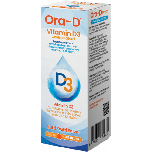  اور دي فيتامين D3 وحدة نقط بالفم 20 مل للاطفال