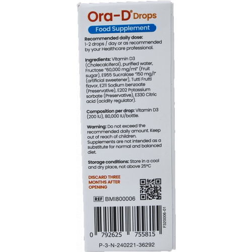  اور دي فيتامين D3 وحدة نقط بالفم 20 مل للاطفال