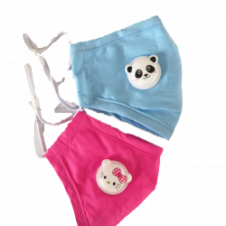 كمامة قماشية لصغار مع فلتر ومسار لتنفس متوفر الان ( لون ازرق وزهري )