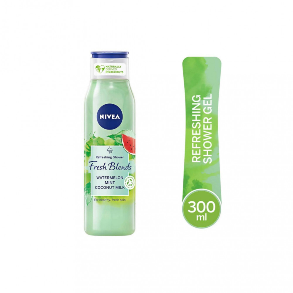 نيفيا جل استحمام فرش بالبطيخ والنعناع وحليب جوز الهند - 300 مل نيفيا جل استحمام فرش بالبطيخ والنعناع وحليب جوز الهند - 300 مل
