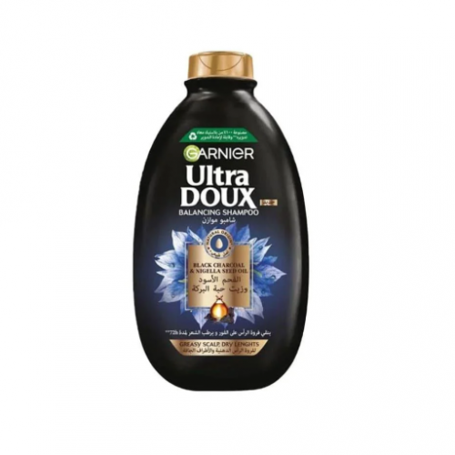 غارنييه الترا دوكس شامبو بالفحم الاسود وزيت حبة البركة - 400 مل