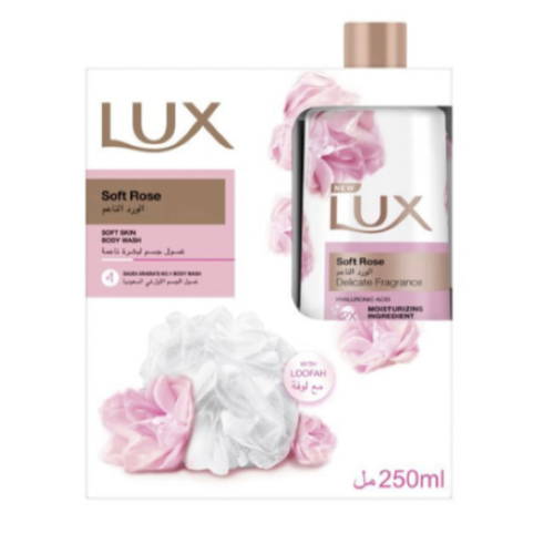 Lux soft rose body wash with loofah 250 ml