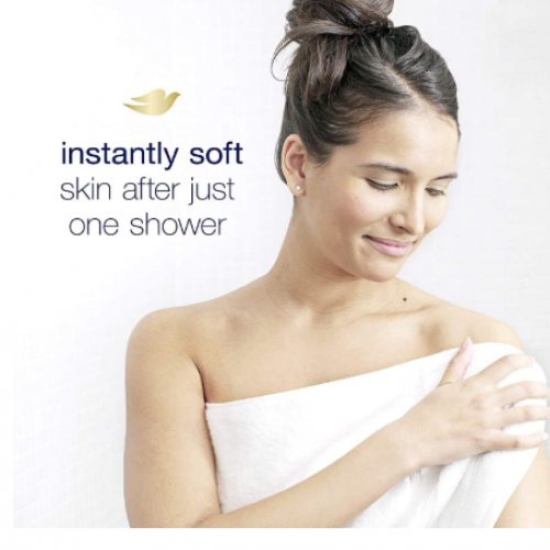 دوف غسول استحمام انتعاش وحيوية بالخيار والشاي والأخضر 250 مل مع ليفة