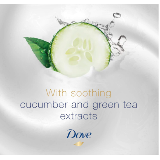 دوف غسول استحمام انتعاش وحيوية بالخيار والشاي والأخضر 250 مل مع ليفة