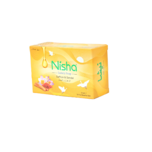 The luxurious Nisha soap with saffron and sandal 125 grams