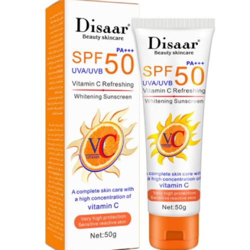 Disaar Organic Sunscreen Cream with Vitamin C SPF 50 Oil-free Super protective and immediate