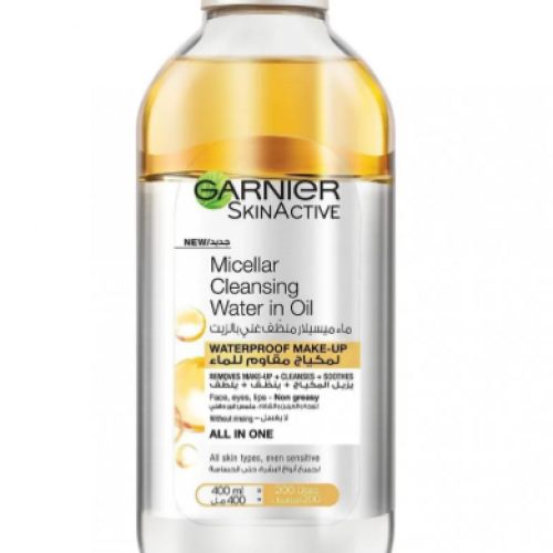 Garnier ماء تنظيف ميسيلار بزيت الأرغان المغربي من سكين أكتيف، 400 مل