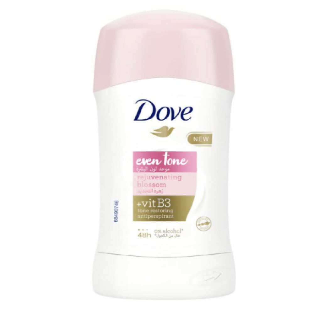 ستيك مزيل العرق ايفن تون المضاد للتعرق من دوف، يعيد البشرة تحت الابط الى لونها الطبيعي، ويجدد الزهور، لحماية 48 ساعة من العرق والرائحة، 40 غرام ستيك مزيل العرق ايفن تون المضاد للتعرق من دوف، يعيد البشرة تحت الابط الى لونها الطبيعي، ويجدد الزهور، لحماية 48 ساعة من العرق والرائحة، 40 غرام